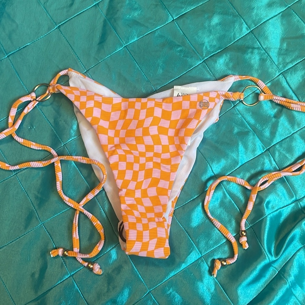 Salty Honey Warped Swim Bottom in Retro Checker. XXXL